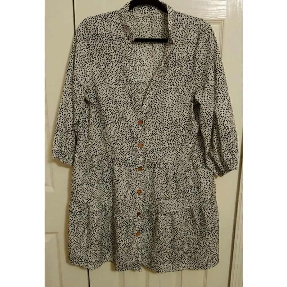 Women's Button Up Mini Dress GUC Size M/L